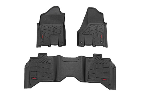 Rough Country - Sure-Fit Floor Mats - Front & Rear - Crew - Ram 2500/3500 2WD/4WD (2019-2025) - SM31430