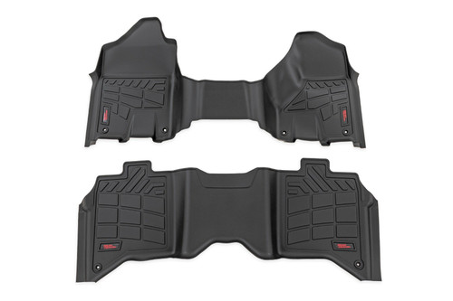 Rough Country - Sure-Fit Floor Mats - Front & Rear - Crew - Ram 2500/3500 2WD/4WD (2019-2025) - SM31530