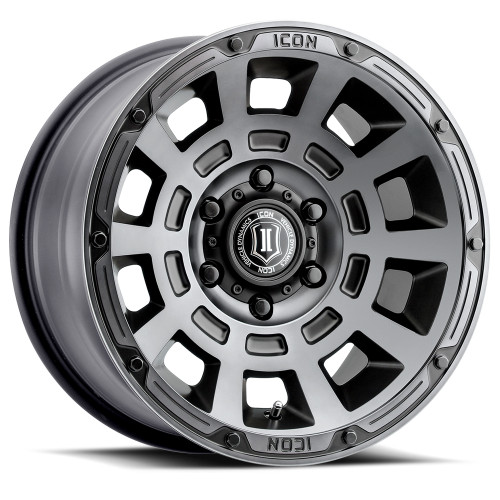 ICON Alloys Thrust Smoked Satin Black 17 x 8.5 / 6 x 5.5 25mm Offset 5.75" BS - 2817859057SSBT