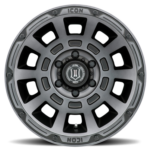 ICON Alloys Thrust Smoked Satin Black 17 x 8.5 / 6 x 5.5 25mm Offset 5.75" BS - 2817859057SSBT