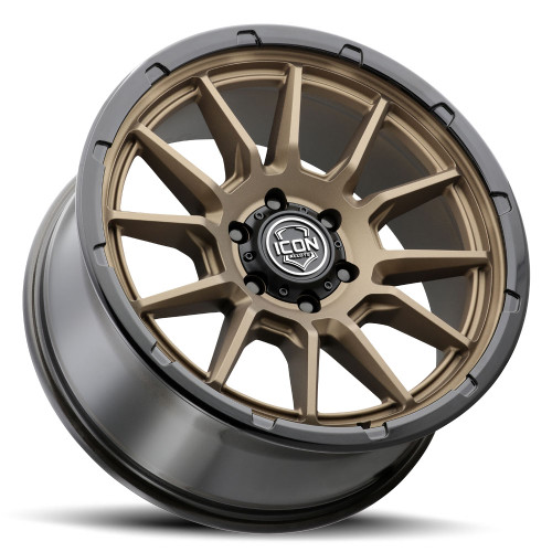 ICON Alloys Cajon Satin Bronze w/ Gloss Black Lip 20 x 9 / 6 x 5.5 0mm Offset 5" BS - 8320908350SBGB