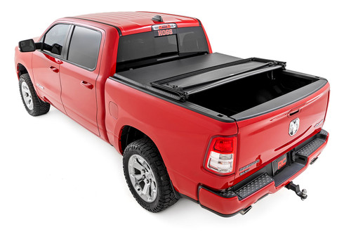 Rough Country - Soft Tri-Fold Bed Cover - 5'7" Bed - Ram 1500 (19-26)/1500 TRX (21-24)  - 41307550A - 41307550A