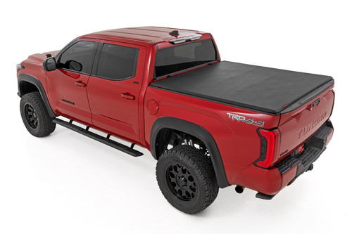 Rough Country - Soft Tri-Fold Bed Cover - 5'7" Bed - with and w/o OE Rail - Toyota Tundra (22-26) - 41419560A - 41419560A
