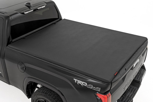 Rough Country - Soft Tri-Fold Bed Cover - With & W/O OE Rails - 6'7" Bed - Toyota Tundra (22-26) - 41419660A - 41419660A