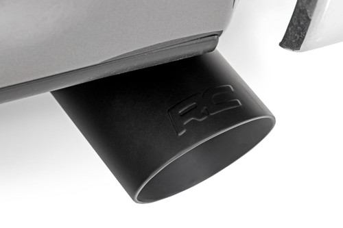 Rough Country - Exhaust Tip - Black - RC Logo - 2.5-3.125 Inch Pipe - 96004A - 96004A