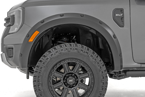 Rough Country - Pocket Fender Flares - T9 Marsh Gray - Ford Ranger 2WD/4WD (2024-2026) - F-F12401-T9 - F-F12401-T9