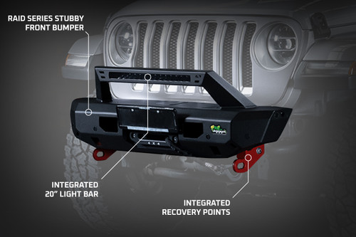 Raid Series Stubby Front Bumper Kit Suited for Jeep Gladiator JT