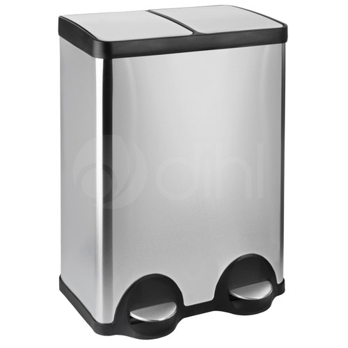 Dihl 60L Dual Recycle Bin Stainless Steel