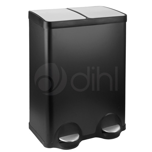 Dihl 60L Dual Recycle Bin Black