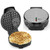 Dihl - Waffle Maker Iron Grill Non Stick Round 4 Quarters Silver