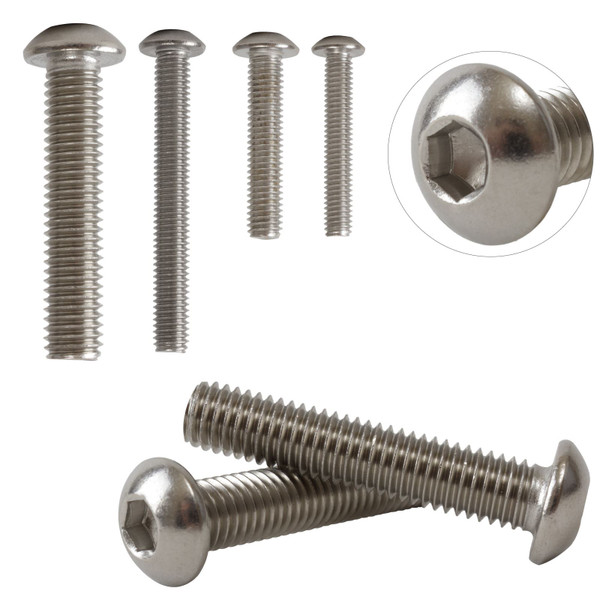 A2 Stainless Steel Hexagon Socket Button Head Bolts Screws M4 4mm ISO7380