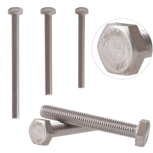 Fully Threaded A2 Stainless Steel Hex Bolts Screws Hexagon Head M12 DIN933