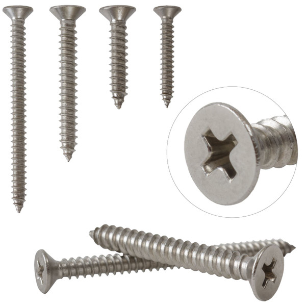 Countersunk Self Tapping Pozi Wood Chipboard Screws A2 Stainless Steel 3.9mm 8g