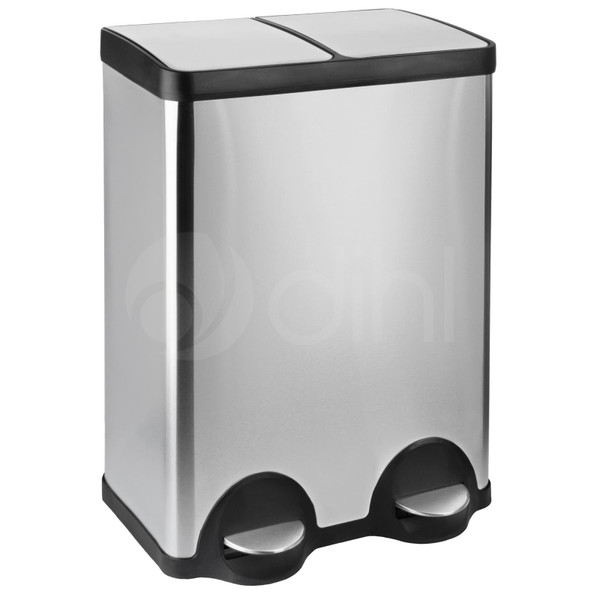 Dihl 60L Dual Recycle Bin Stainless Steel