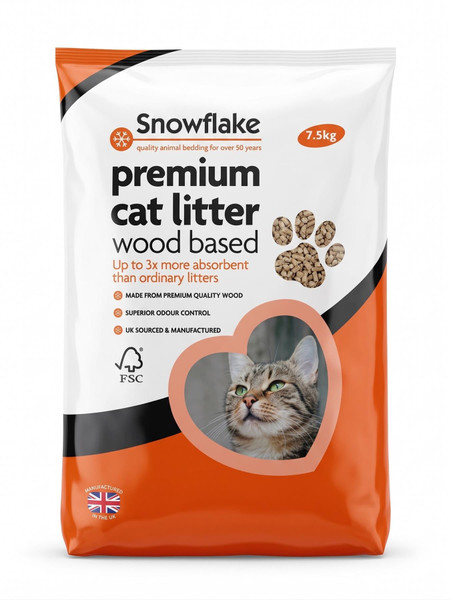 Snowflake 15L Premium Wood Based Cat Litter