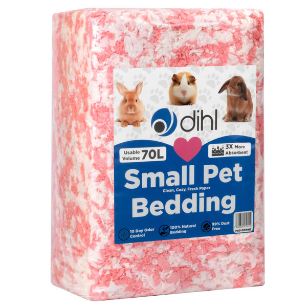 Dihl 70L Paper Animal Bedding - Pink & White