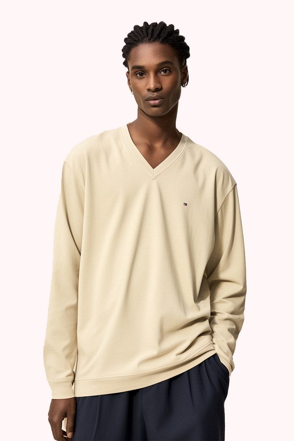 Tops Tommy Hilfiger Attached Woven Ribbed Shirt