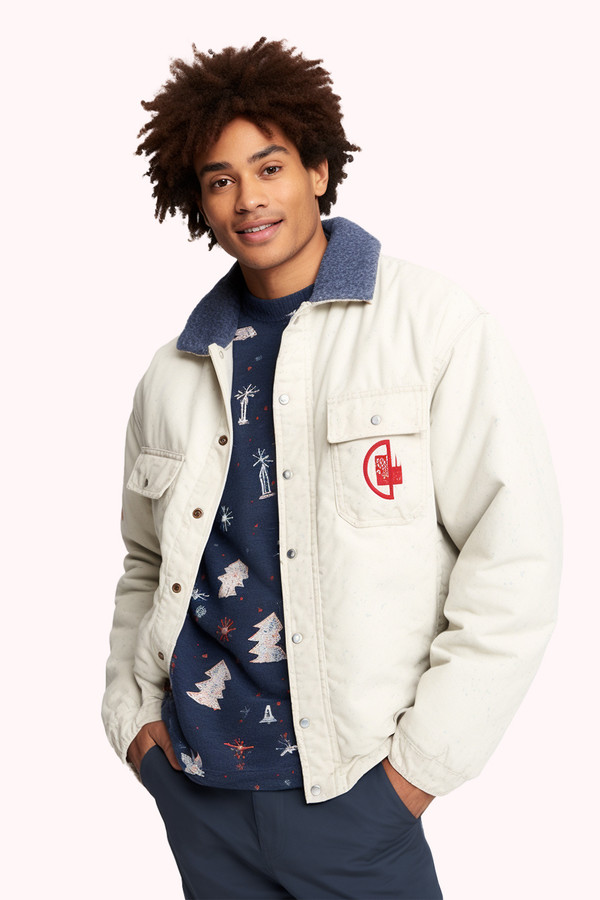 Cherry GAP Icon Sherpa Denim Jacket White Cherry GAP Icon Sherpa Denim Jacket White