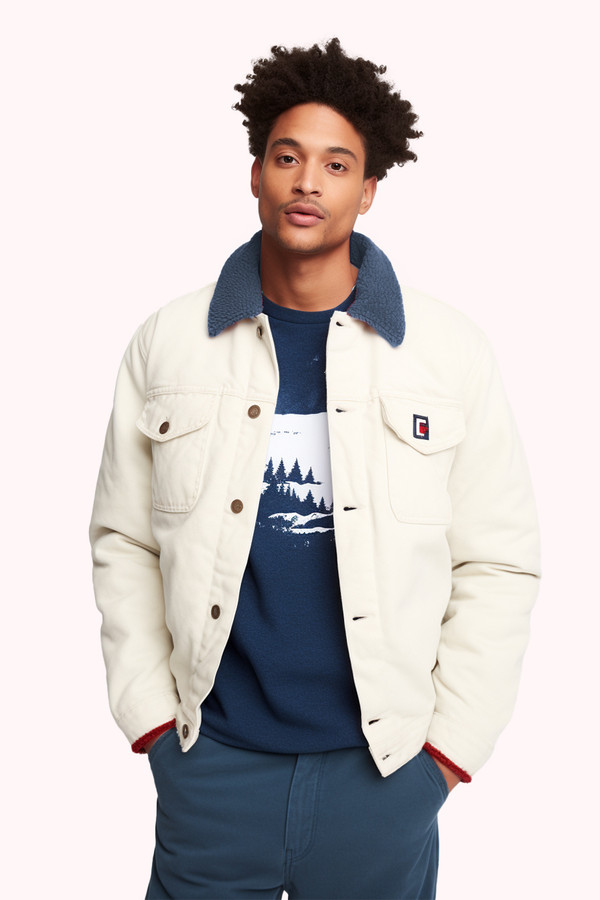 Cherry GAP Icon Sherpa Denim Jacket White Cherry GAP Icon Sherpa Denim Jacket White