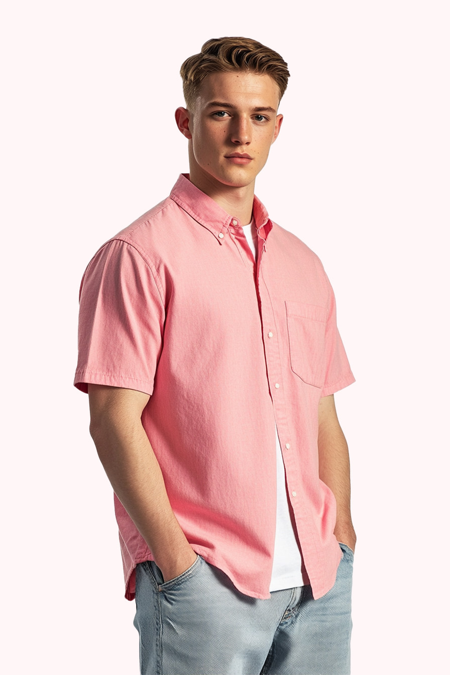 Short sleeved cotton shirt