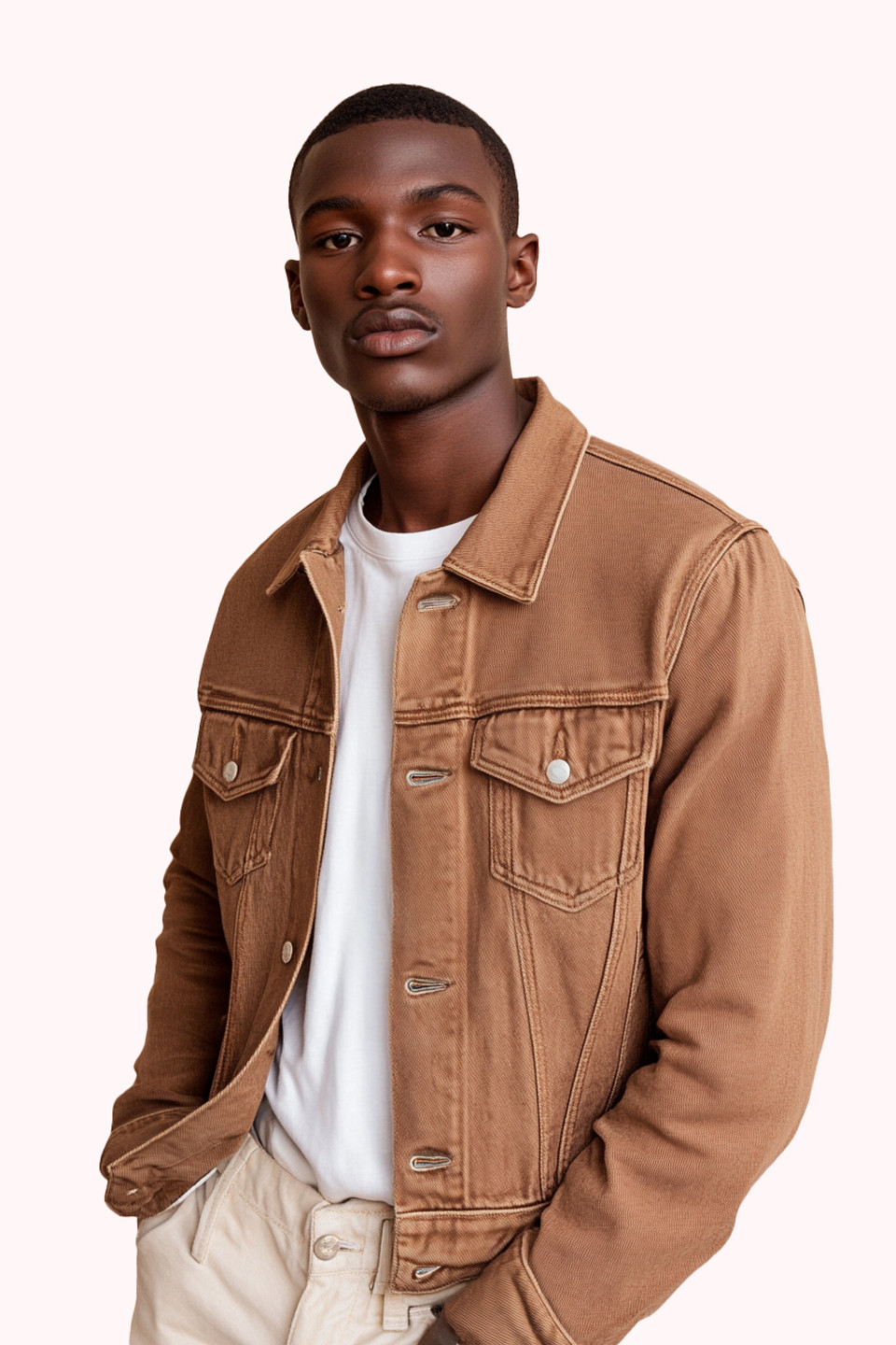 Dean Textured Trucker Jacket Chocolate Dean Textured Trucker Jacket Chocolate