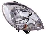Faro ottico anteriore destro per RENAULT KANGOO - 2003 > 2008 H4 Incolore C/ Corpo Cromato Nuovo