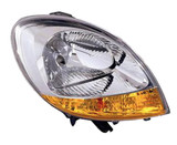 Faro ottico anteriore destro per RENAULT KANGOO - 2003 > 2008 H4 Arancio C/ Corpo Cromato Nuovo