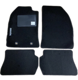 Kit 4 Tappetini Auto per FORD FIESTA dal 2002 al 2005, con logo fiesta, Neri, con clip, Nuovi