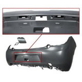 Paraurti Posteriore per CITROEN DS3 dal 2010 al 2016 Con tappo coprigancio con fori per modanature Nuovo da Verniciare