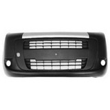 Paraurti Anteriore per FIAT QUBO 2008-2016 Con fascia superiore argento, Nero, Con fori per fendinebbia, Nuovo