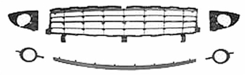 Kit Griglie Paraurti Anteriore per RENAULT SCENIC II - 2006 > 2009 Nuove