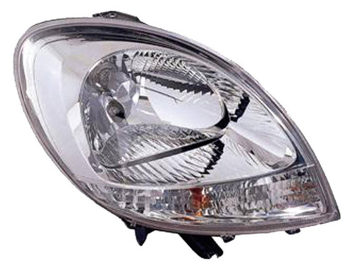 Faro ottico anteriore destro per RENAULT KANGOO - 2003 > 2008 H4 Incolore C/ Corpo Cromato Nuovo