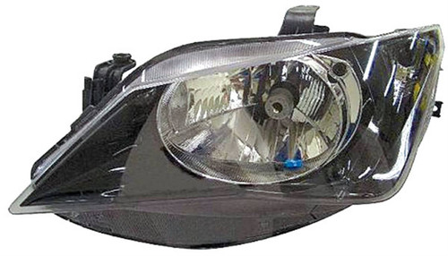 Faro ottico anteriore sinistro per SEAT IBIZA - 2012 > 2015 H4 Elettrico Corpo Nero Nuovo