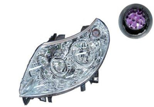 Faro ottico anteriore sinistro per PEUGEOT BOXER Camper dal 2011 al 2014 H1+H7 Connettore Viola Elettrico Nuovo