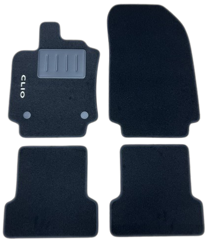 Kit 4 Tappetini Auto per RENAULT CLIO IV 2016-2019, con logo CLIO, con clip, Nuovi