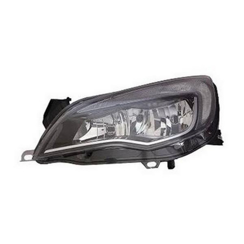 Faro ottico anteriore  sinistro per OPEL ASTRA J dal 2012 al 2016 H7+H7 Elettrico, Con Corpo Nero e profilo cromato, Con luce diurna, Nuovo