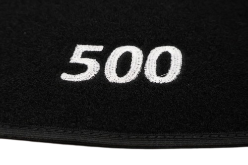 Kit 4 Tappetini Tappeti per Auto per FIAT 500 - 2007 > 2015 con Logo Neri Nuovi