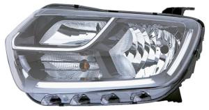 Faro ottico anteriore sinistro per DACIA DUSTER dal 2018 H7+H1+PY21W con luce diurna a Led, Predisposizione elettrica, Nuovo