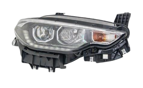Faro anteriore ottico LED H7+H15 anteriore destro per FIAT TIPO II fase 1, 2015-2020, sfondo nero, cornice cromata, MAGNETI MARELLI, nuovo