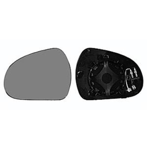 Vetro specchio retrovisore sinistro per PEUGEOT 207+, 2012-2014, asferico, a clip, Nuovo