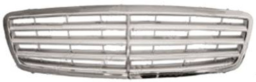 Griglia radiatore centrale per MERCEDES (W203) CLASSE C ph. 2 2004-2007, Cromato e argento, Nuovo