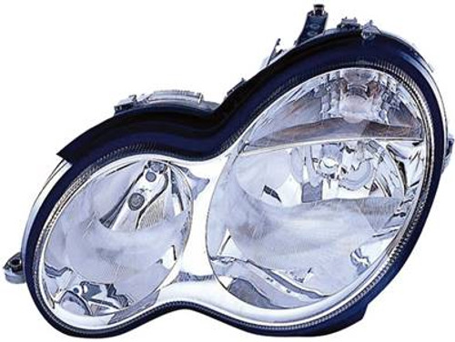 Faro anteriore sinistro ottico per MERCEDES (W203) CLASSE C ph. 2 2004-2007, H7+H7, Nuovo