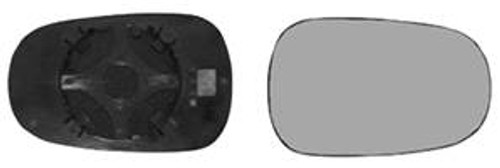 Vetro specchio retrovisore destro per RENAULT CLIO II fase 1, 1998-2001, da agganciare, Nuovo