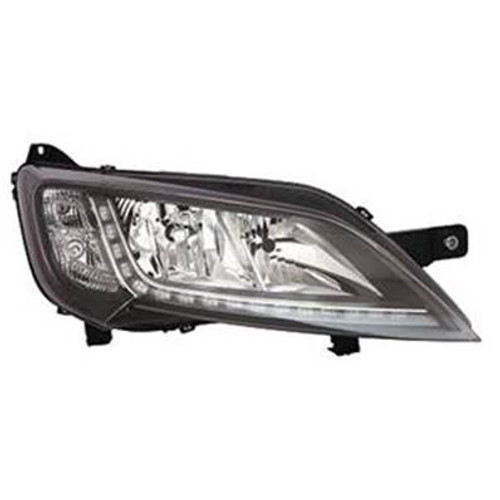Faro anteriore destro ottico per CITROËN JUMPER Campervan II ph.2 dal 2014 >, H7+H7, (fondo nero) LED