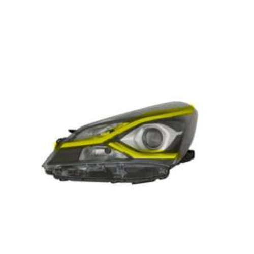 Faro anteriore ottico a LED anteriore sinistro per TOYOTA YARIS III fase 3, 2017-2020, sfondo nero, H4+WY21/5W, Nuovo
