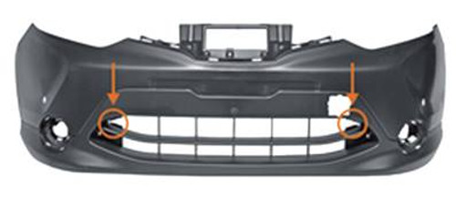 Paraurti anteriore per NISSAN QASHQAI II ph. 1 2014-2017, fori sensore radar, New Black