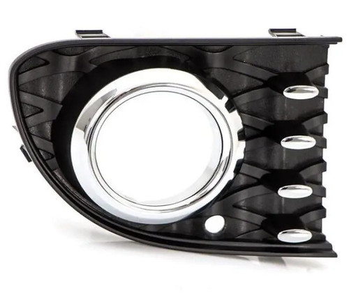 Griglia destra paraurti anteriore per FIAT 500 dal 2015, con cornice e modanatura cromata, con fendinebbia, versione "lounge", Nuova