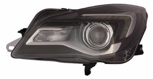 Faro anteriore sinistro per OPEL INSIGNIA 2013-2016, H1R2/PY21W, con motore, parabola nera, à LED, Nuovo