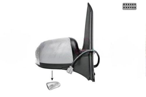 Specchietto retrovisore destro elettrico per FORD FOCUS C-MAX 1 fase 2, 2007-2010,termico, con fanale e luce di cortesia, Nuovo da verniciare