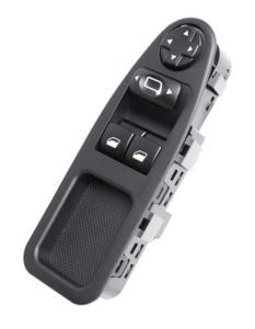 Centralina di controllo alzacristalli e specchietti elettrici per la portiera anteriore sinistra di una CITROËN JUMPY II, 2007-2016, 2 pulsanti, nera, nuova.